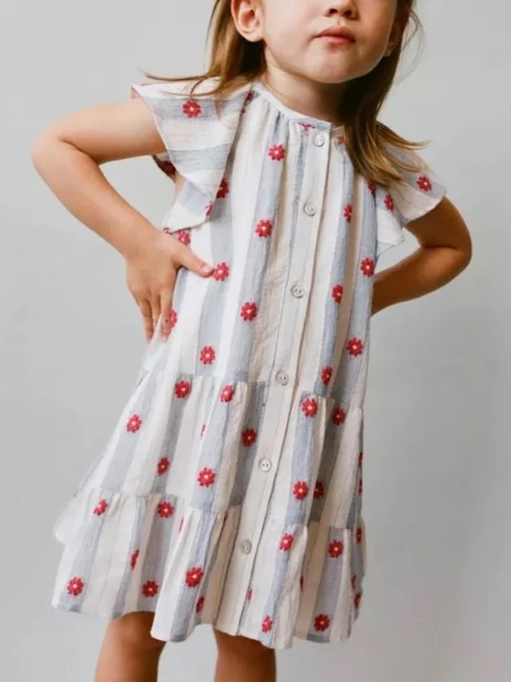Zara Baby Floral Jacquard Striped Kids Dress